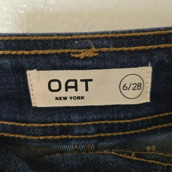 Oat | High Rise Wide Leg Raw Hem Jeans Size 6/28 - Picture 7 of 9